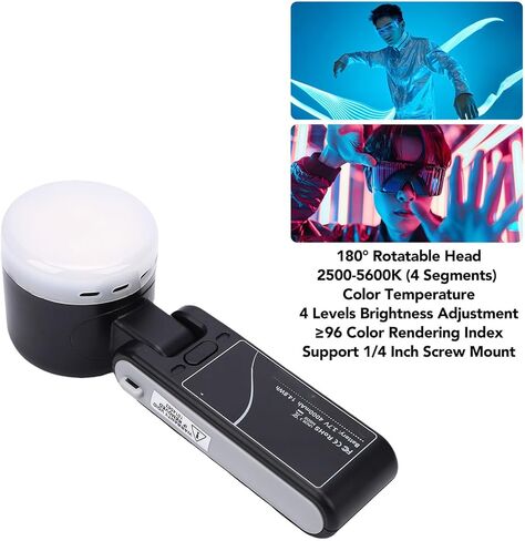 Generic مصباح LED محمول باليد، رأس مصباح قابل للدوران 180 درجة، ضوء فيديو CRI عالي مع 4 مستويات سطوع، 4 درجات حرارة ألوان و3550 لومن، مثالي لمدونات الفيديو والتسجيل والتصوير الفوتوغرافي، in Kuwait