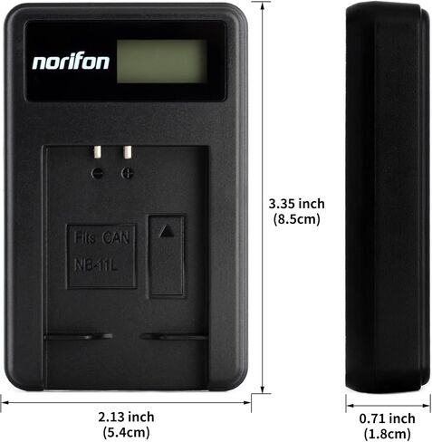 شاحن USB Norifon NB-11L LCD لكاميرات Canon IXUS 132، 150، 155، 160، 170، 275 HS، PowerShot A2300، A2500، A2600، PowerShot ELPH 110 HS، 115 is، 130 is، 320 HS Camera والمزيد in Kuwait