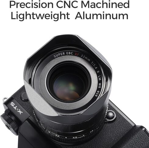 Metal Square Lens Hood with Cover Suitable for Fujifilm XF33mmF1.4 R LM WR Camera Lens Accessories (Black) in Saudi Arabia
