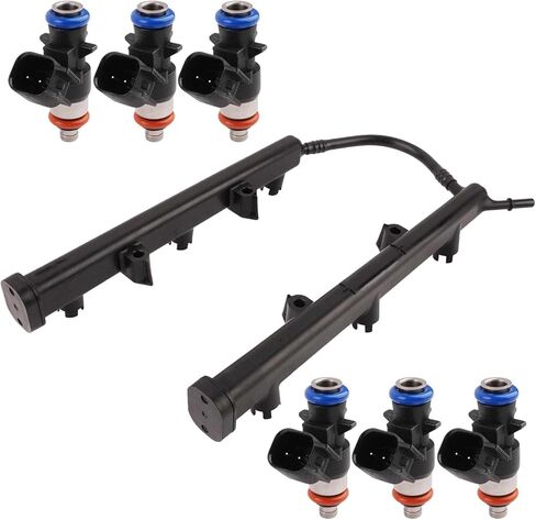 سكة وقود مع حاقنات متوافقة مع Grand Cherokee 2011-2015 Dodge Avenger 2011-2014 Charger Challenger 2011-2019، 200 300 2011-2019 3.6L استبدال 53034198AC 5184085AD in Kuwait