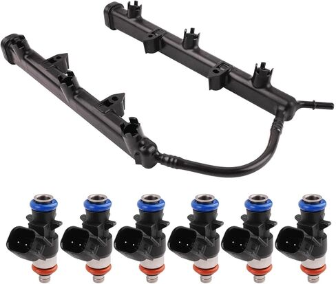 سكة وقود مع حاقنات متوافقة مع Grand Cherokee 2011-2015 Dodge Avenger 2011-2014 Charger Challenger 2011-2019، 200 300 2011-2019 3.6L استبدال 53034198AC 5184085AD in Kuwait