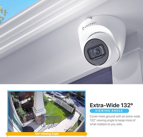 كاميرا Amcrest Turret POE بدقة 5 ميجابكسل، كاميرا IP خارجية POE مع ميكروفون/صوت، كاميرات مراقبة أمنية 5 ميجابكسل، 132 درجة FOV، IP67، MicroSD (256 جيجابايت) أبيض REP-IP5M-T1179EW-AI-V3 in Kuwait