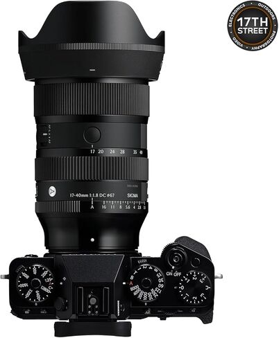 حامل عدسة Sigma 17-40mm f/1.8 DC Art لـ FUJIFILM X - تنسيق كامل الإطار، عدسة واسعة الزاوية مع بطاقة ذاكرة SDXC Extreme سعة 64 جيجابايت، مجموعة برامج فنية لتصوير الفيديو من Corel OEM، وحقيبة ظهر للكاميرا الرقمية - حزمة in Kuwait