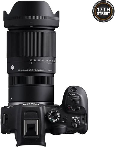 عدسة سيجما 16-300 مم f/3.5-6.7 DC OS المعاصرة لـ Canon RF - عدسة تكبير الكل في واحد APS-C مع بطاقة ذاكرة SDXC Extreme SDXC سعة 64 جيجابايت، ومجموعة برامج فن الفيديو من Corel OEM وحقيبة ظهر للكاميرا الرقمية - حزمة in Kuwait