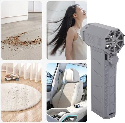 Jet Dry Mini Blower, Compressed Air Duster 110000 RPM Powerful Air Blower, Type C Fast Charging & Adjustable Speed, Ideal for Car, Computer Keyboard & Camera Cleanings (Gray) in Saudi Arabia