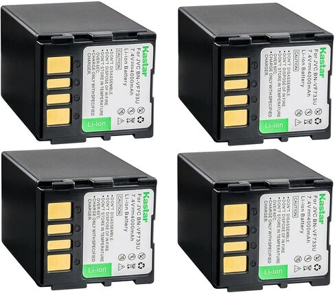 بطارية Kastar BN-VF733 بديلة مكونة من قطعتين لـ JVC GR-D395E GR-D395EK GR-D395EX GR-D395EZ GR-D395U GR-D395US GR-D396 GR-D396AA GR-D396E GR-D396EK GR-D396EX كاميرا GR-D396EZ GR-D396U GR-D396US in Kuwait