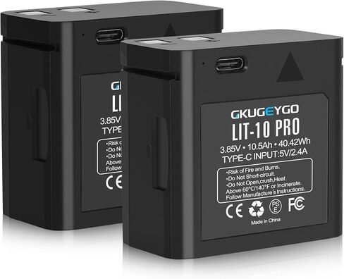 2-Pack Rechargeable Battery Pack Compatible with SPYPOINT Trail Cameras, Replacement for SPYPOINT LIT-10, Fits Link Micro LTE, Link-Micro-S-LTE, LM2, Cell Link (Li-ion with Type-C Cable) in Kuwait