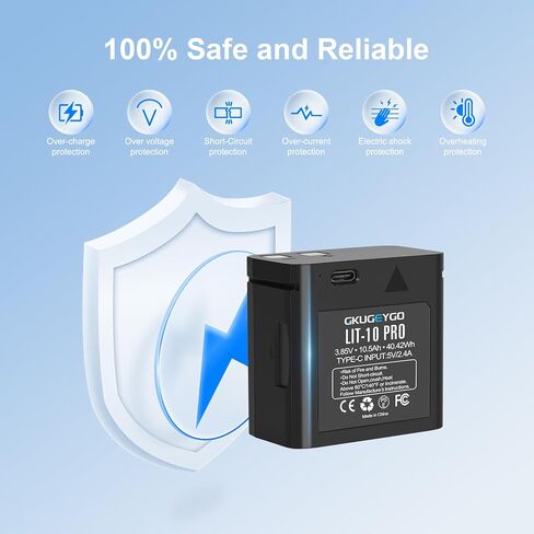 2-Pack Rechargeable Battery Pack Compatible with SPYPOINT Trail Cameras, Replacement for SPYPOINT LIT-10, Fits Link Micro LTE, Link-Micro-S-LTE, LM2, Cell Link (Li-ion with Type-C Cable) in Kuwait