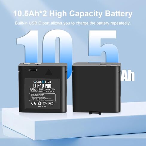 2-Pack Rechargeable Battery Pack Compatible with SPYPOINT Trail Cameras, Replacement for SPYPOINT LIT-10, Fits Link Micro LTE, Link-Micro-S-LTE, LM2, Cell Link (Li-ion with Type-C Cable) in Kuwait