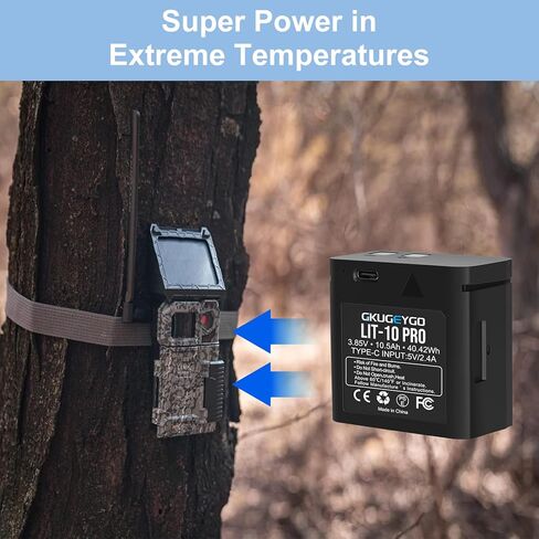 2-Pack Rechargeable Battery Pack Compatible with SPYPOINT Trail Cameras, Replacement for SPYPOINT LIT-10, Fits Link Micro LTE, Link-Micro-S-LTE, LM2, Cell Link (Li-ion with Type-C Cable) in Kuwait