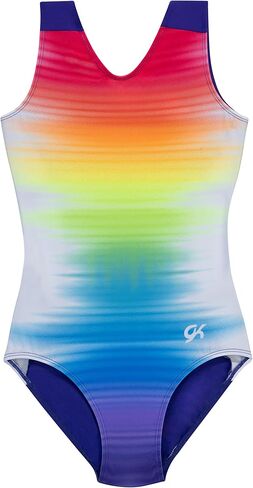زي الرقص الجمباز Fierce Fade للفتيات من GK - زي رقص قوس قزح مع ربطة عنق متطابقة للأطفال الصغار والأطفال والصغار in Saudi Arabia