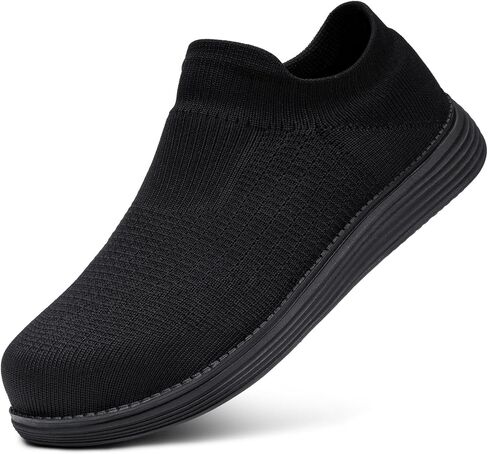 LARNMERN Slip On Steel Toe Shoes for Men Women Sock Sneakers Safety Toe Work Shoes Athletic Lightweight Comfortable Breathable Construction Running Tennis Footwear in Kuwait