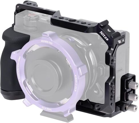 قفص Nitze ZR لكاميرا Nikon ZR، مع قبضة سيليكون، مشبك كابل، حذاء بارد ولوحة من نوع Arca، متوافق مع سلسلة DJI RS Gimbals ومحول تركيب عدسة مرشح MOFAGE Poco - T-N08B in Kuwait