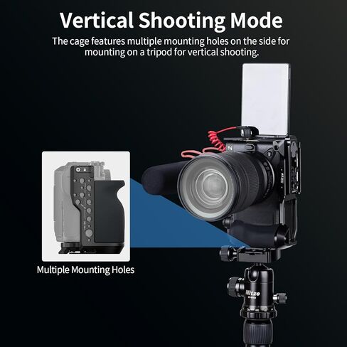 مقبض على شكل حرف L من Nitze ZR لكاميرا Nikon ZR، مع مقبض سيليكون، لوحة إطلاق سريعة من نوع Arca لـ DJI RS 2 / RSC 2 / RS 3 / RS 3 Pro/RS 4 / RS 4 Pro/RS 5 Gimbal وحامل ثلاثي القوائم - T-N09A in Kuwait