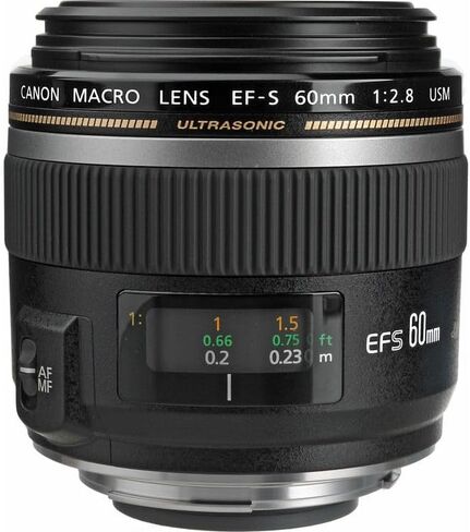 Canon EF-S 60mm f/2.8 Macro USM Lens Bundle | APS-C Macro Prime with 1:1 Magnification, Bright f/2.8 Aperture & Ring-Type USM Autofocus | Great for Close-Up & Nature (0284B002) + Filter Kit + More in Kuwait