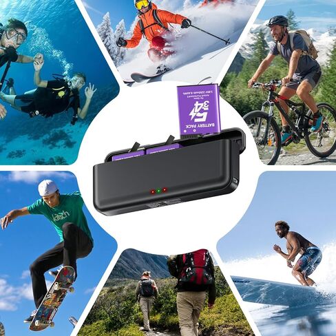 عبوتان من بطارية Osmo Action 5 Pro، توافق شاحن البطارية الفائق: Osmo 360، Osmo Action 6، Osmo Action 5 Pro، Osmo Action 4، Osmo Action 3، شاحن مع 3 منافذ in Kuwait