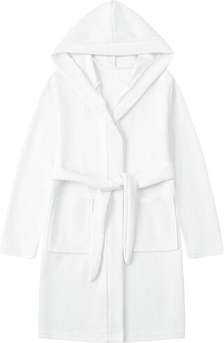 Umeyda Boys Girls Hooded Robe Kids Soft Waffle Cotton Robes Spa Bathrobe Pajamas Sleepwear, 3-12 Years in Saudi Arabia