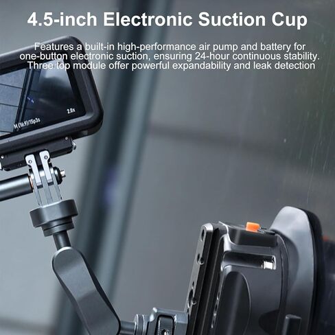 حامل كأس شفط إلكتروني للكاميرا من EBTOOLS، شاشة LCD 4.5 بوصة مع شفط كهربائي بمفتاح واحد وسعة تحميل 35 كجم، لكاميرات DSLR فيديو in Kuwait