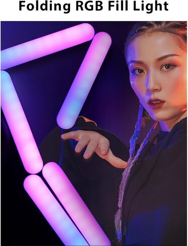 LICAEVEY ضوء RGB قابل للطي، 3200K 6500K درجة حرارة اللون قابلة للتعديل 10 مستويات سطوع 144 خرزة LED عالية CRI 1800 لومن، لتسجيل الفيديو والتصوير المباشر للمكياج in Kuwait