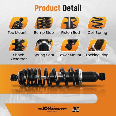 صدمات خلفية maXpeedingrods 7044139 لـ Polaris Ranger 500 4X4 2011-2022، لـ Polaris Ranger 570 2014-2022، لـ Ranger Crew 570 2014-2022، Ranger ETX 4X4 2015-2017، 7043548 7043886 Monotube الصدمات in Saudi Arabia