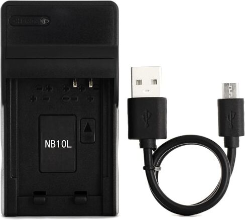 شاحن USB Norifon NB-10L لكاميرا Canon G3X وPowerShot G1 X وG15 وG16 وSX40 HS وSX50 HS وSX60 HS والمزيد in Kuwait