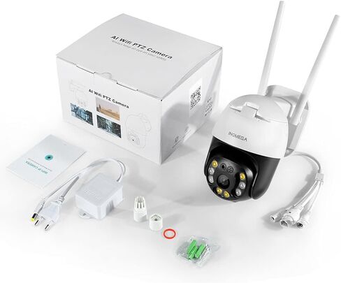 كاميرا أمان 5 ميجابكسل PTZ WiFi في الهواء الطلق، كاميرا مراقبة لاسلكية بدقة 1920 بكسل عالية الدقة، كاميرا IP مقاومة للماء، صوت ثنائي الاتجاه، رؤية ليلية محسنة، كشف الحركة، ONVIF، فتحة بطاقة SD، 393-5 ميجابكسل in Kuwait