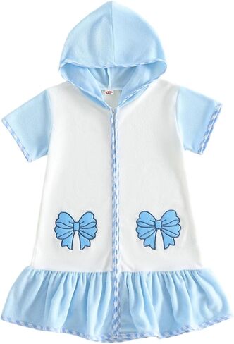 Nituyy Toddler Girls Boys Swim Cover Up Terry Cloth Swimsut Coverup Wraps zipper suping suit pool beach poncho ups in Saudi Arabia