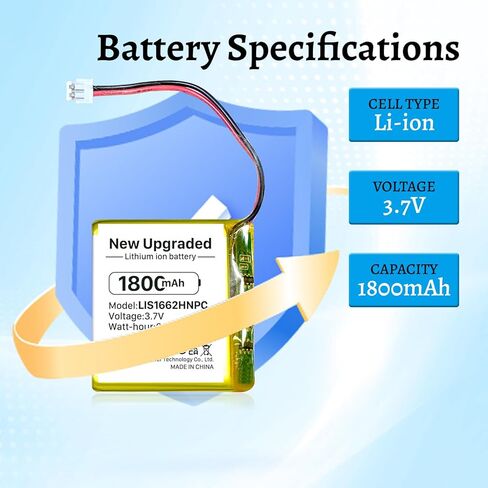بطارية SHENMZ LIS1662HNPC، بطارية قابلة لإعادة الشحن بقدرة 1800 مللي أمبير في الساعة لسماعات Sony WH-1000XM3 XM4 - الموديلات المتوافقة PN SM-03، 1588-0911، SP624038 in Kuwait