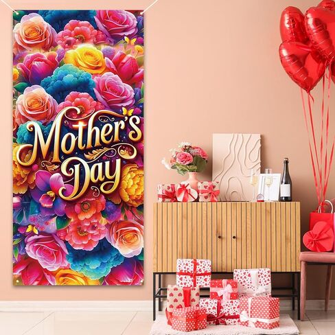 غطاء باب عيد الأم Feliz Dia De Las Madres خلفية صورة للأم العظيمة I Love You Mom ديكورات ومستلزمات للمنزل in Kuwait