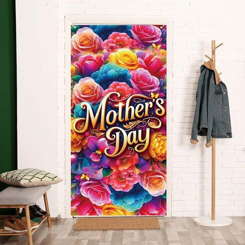غطاء باب عيد الأم Feliz Dia De Las Madres خلفية صورة للأم العظيمة I Love You Mom ديكورات ومستلزمات للمنزل in Kuwait