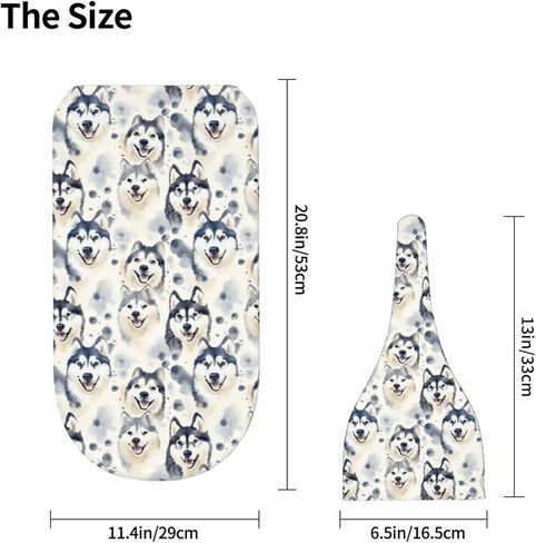 Watercolor Grey Husky Dogs Newborn Swaddle Blankets Hat Sets Soft Baby Receiving Blanket Swaddle Sack for Baby Shower Infant Boy Girl Gift in Saudi Arabia