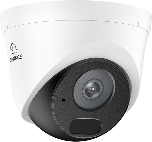 كاميرا SANNCE 2K 3MP Super HD PoE Dome Security - رؤية ليلية مزدوجة بالأشعة تحت الحمراء بطول 100 قدم، اكتشاف الإنسان والمركبة، مقاومة للطقس IP67، كاميرا مراقبة IP H.265+ للأماكن الداخلية والخارجية in Kuwait