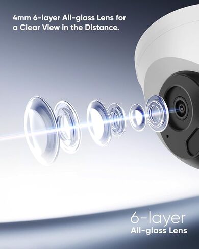 كاميرا SANNCE 2K 3MP Super HD PoE Dome Security - رؤية ليلية مزدوجة بالأشعة تحت الحمراء بطول 100 قدم، اكتشاف الإنسان والمركبة، مقاومة للطقس IP67، كاميرا مراقبة IP H.265+ للأماكن الداخلية والخارجية in Kuwait