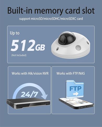 كاميرا DS-2CD2543G2-IS 4MP PoE IP Mini Dome مع AcuSense، ميكروفون مدمج، اكتشاف الإنسان والمركبة، IP67، مقاومة IK08، MicroSD 512 جيجابايت (غير متضمنة)، إصدار عالمي in Kuwait