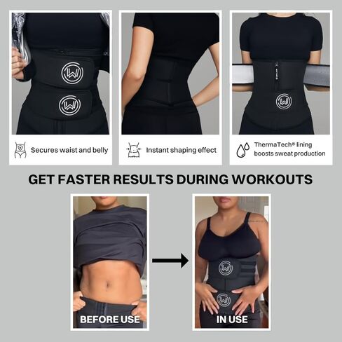 What Waist Vapor Define Band - Sweat Waist Trainer with ThermaTech Fabric - Stomach Wrap for Weight Loss, Sweat & Workouts in Saudi Arabia