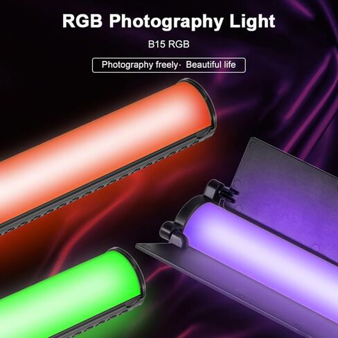 ضوء التصوير الفوتوغرافي VLOGLITE B15RGB LED، 192 خرزة LED عالية CRI95+ 120 زاوية شعاع وسطوع 1900LUX، مع 20 مؤثر مشهد وبطارية قابلة لإعادة الشحن 2600 مللي أمبير في الساعة، للصور الشخصية in Kuwait
