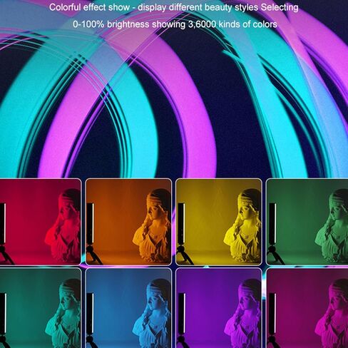 ضوء التصوير الفوتوغرافي VLOGLITE B15RGB LED، 192 خرزة LED عالية CRI95+ 120 زاوية شعاع وسطوع 1900LUX، مع 20 مؤثر مشهد وبطارية قابلة لإعادة الشحن 2600 مللي أمبير في الساعة، للصور الشخصية in Kuwait