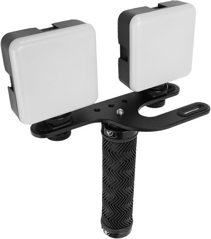 LICAEVEY 2PCS LED Video Light، سطوع قابل للتعديل 5600K، إضاءة التصوير الفوتوغرافي مع حامل محمول ومشبك هاتف وحامل ثلاثي القوائم، قابل لإعادة الشحن، للبث المباشر للتصوير الفوتوغرافي في الاستوديو in Kuwait