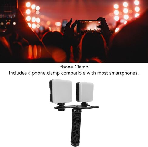 LICAEVEY 2PCS LED Video Light، سطوع قابل للتعديل 5600K، إضاءة التصوير الفوتوغرافي مع حامل محمول ومشبك هاتف وحامل ثلاثي القوائم، قابل لإعادة الشحن، للبث المباشر للتصوير الفوتوغرافي في الاستوديو in Kuwait