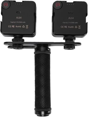 LICAEVEY 2PCS LED Video Light، سطوع قابل للتعديل 5600K، إضاءة التصوير الفوتوغرافي مع حامل محمول ومشبك هاتف وحامل ثلاثي القوائم، قابل لإعادة الشحن، للبث المباشر للتصوير الفوتوغرافي في الاستوديو in Kuwait