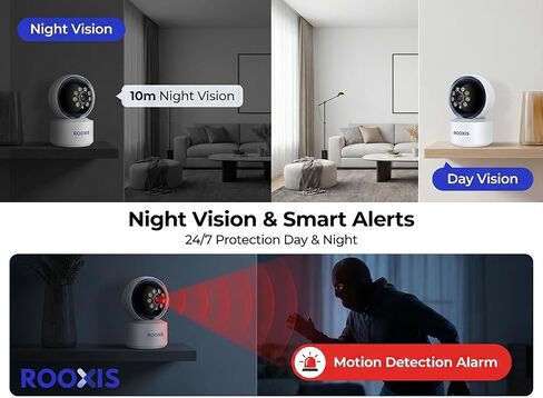 كاميرا أمان داخلية 4K لاسلكية 360 درجة PTZ، كاميرا واي فاي فائقة الدقة مع تتبع حركة AI، رؤية ليلية ملونة، صوت ثنائي الاتجاه، كاميرا أمان منزلية، تطبيق الحياة الذكية. in Kuwait