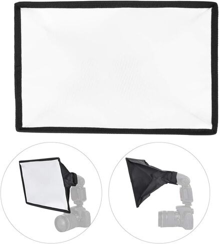 موزع سوفت بوكس ​​20 × 30 سم لضوء فلاش الكاميرا، تصميم محمول قابل للطي - ضوء ناعم ناعم، جزء داخلي عاكس، متوافق مع الفلاش الخارجي in Kuwait