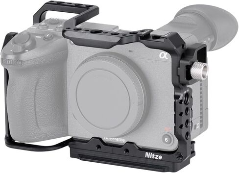 قفص Nitze FX2، قفص كامل لكاميرا Sony FX2 ومقبض XLR، مع مشبك كابل HDMI، وسكة ناتو مدمجة، وحذاء بارد ولوحة تحرير سريعة لـ Arca-Swiss - T-S16B in Kuwait
