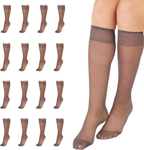 L'eggs womens 10 Pair Everyday Reinforced Toe Knee Highs Pantyhose, Off Black, One Size US in Saudi Arabia