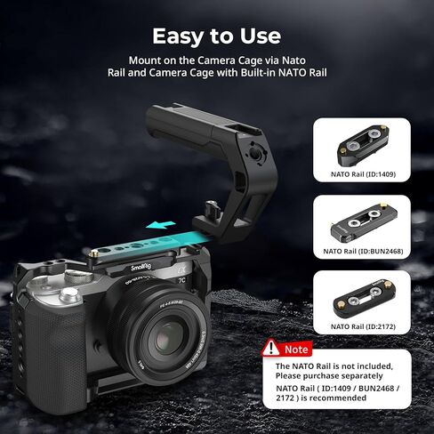 SmallRig Camera Cage for Canon R6 Mark III / R6 Mark II+Lightweight NATO Clamp Top Handle in Kuwait