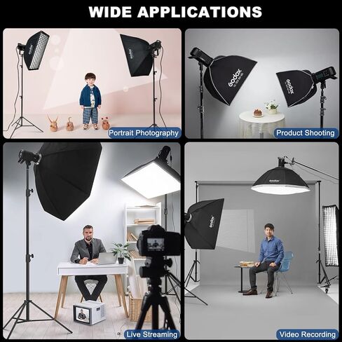 Godox Softbox UL-24 بوصة × 24 بوصة / 60 × 60 سم، صندوق ناعم على شكل مظلة بوينز سريع التحرير مع شبكة، ناشر، حقيبة للتصوير الفوتوغرافي لإضاءة صندوق ناعم في الاستوديو، تصوير صورة المنتج، تسجيل الفيديو، البث المباشر in Kuwait