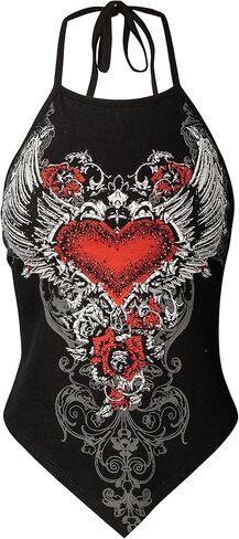 Design by Olivia Women's Sexy Paisley Bandana/Tie dye Halter Top Shirt- Made in USA in Kuwait
