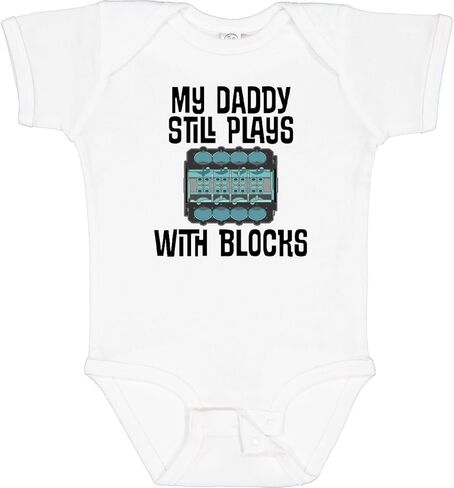 inktastic Auto Mechanic Daddy Still Plays with Blocks Baby Bodysuit in Saudi Arabia
