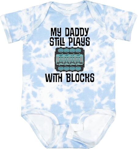 inktastic Auto Mechanic Daddy Still Plays with Blocks Baby Bodysuit in Saudi Arabia