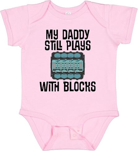inktastic Auto Mechanic Daddy Still Plays with Blocks Baby Bodysuit in Saudi Arabia